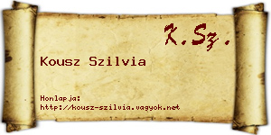 Kousz Szilvia névjegykártya